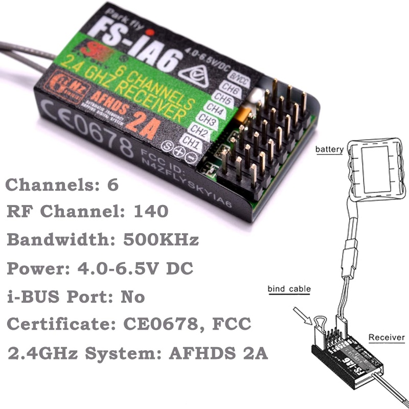 Flysky FS-IA6 Receiver 6CH Dua - Drone Battery Plate recension och pris