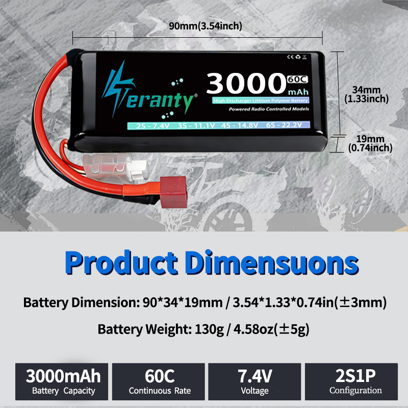 TERANTY 2S 3000mAh Lipo Batter - Drone Battery Lipo recension och pris