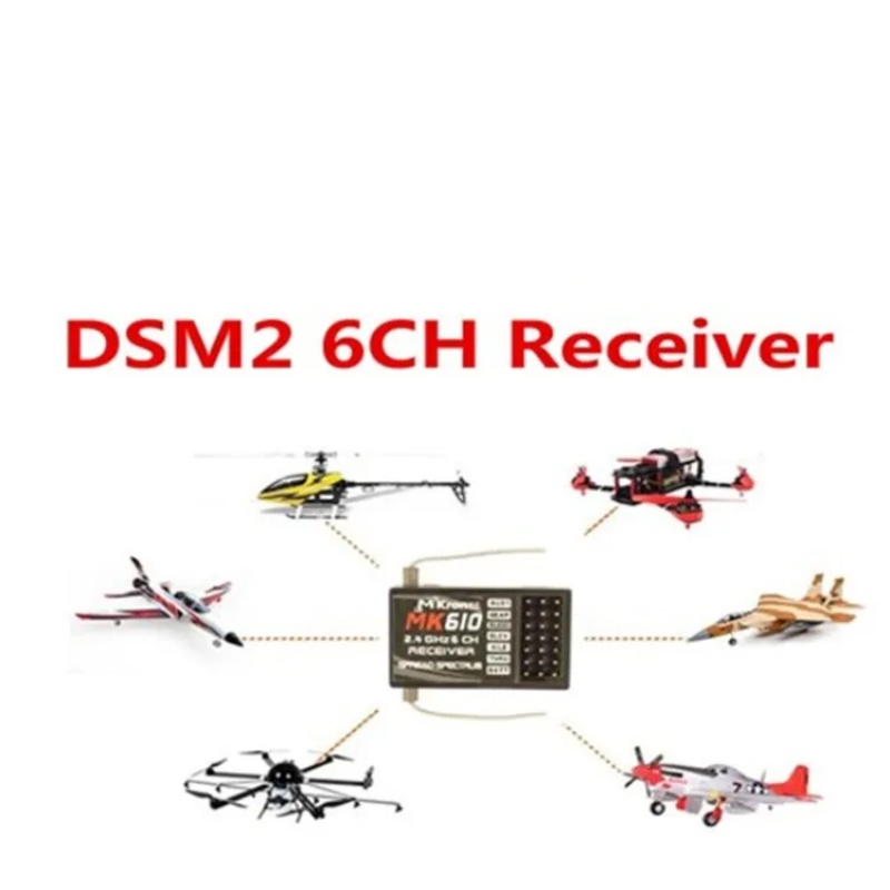 DSM2 MK610 AR6100 2.4G 6CH RC  - Drone Battery Plate recension och pris
