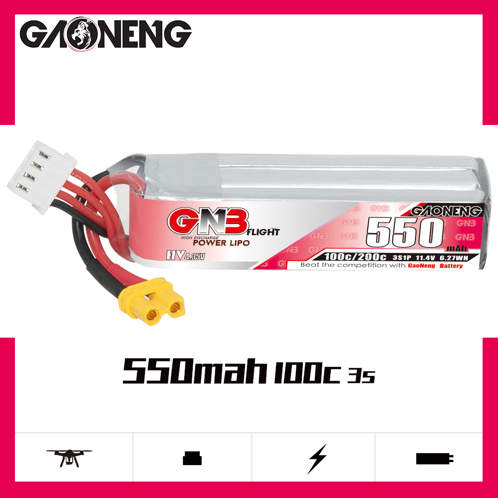 GNB HV 11.4V 550mAh 100C/200C  - Drone Battery Lipo recension och pris