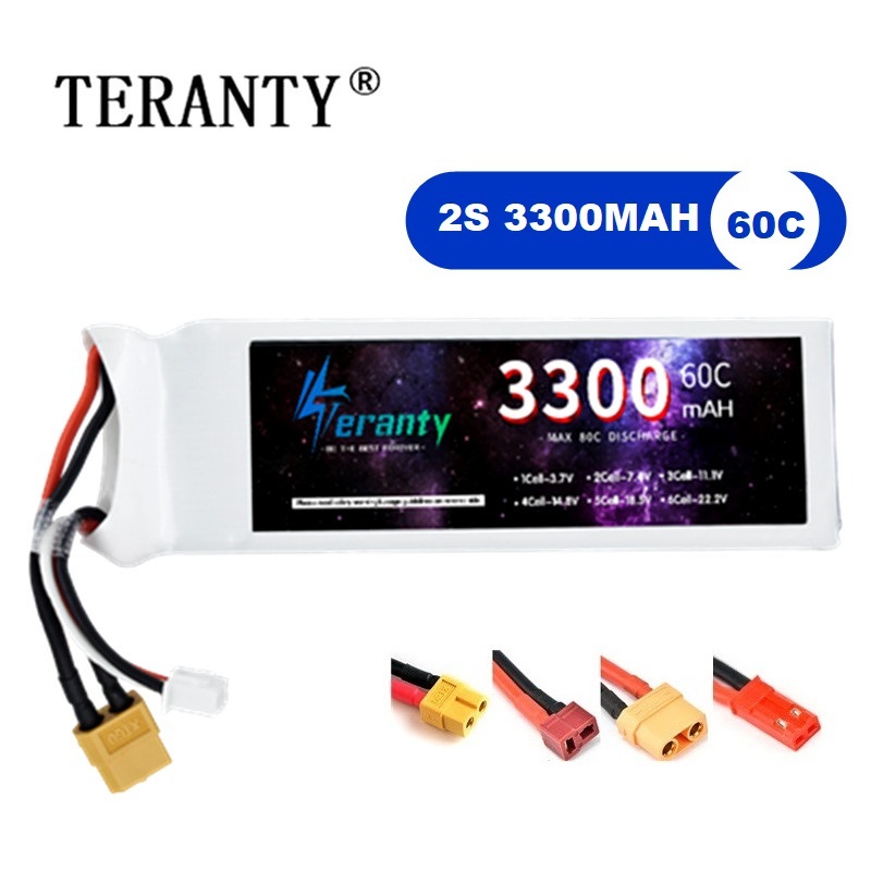 2S 7.4V LiPo Battery 3300mAh 6 - Drone Battery Connector recension och pris
