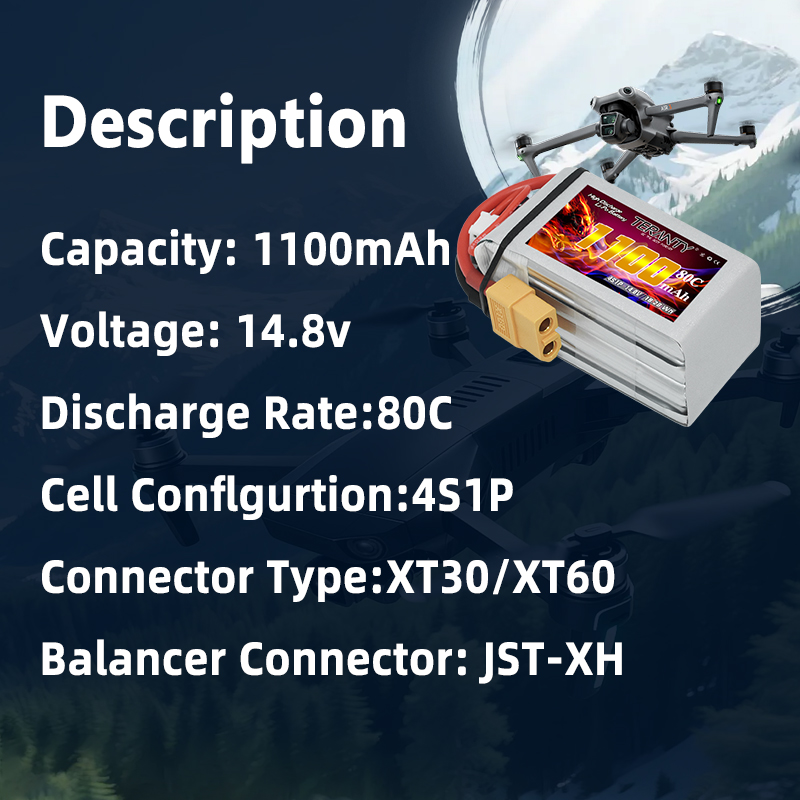 TERANTY 4S 1100mAh 80C/160C Li - Drone Battery Plate recension och pris