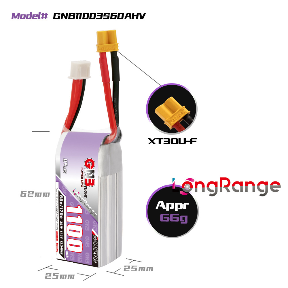 GNB 1100mAh 2S 3S 4S 6S 60C/12 - Drone Battery Lipo recension och pris